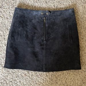 Blank NYC Free People Dark Gray Suede Mini Skirt